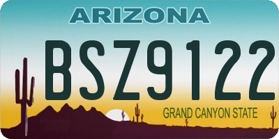 AZ license plate BSZ9122