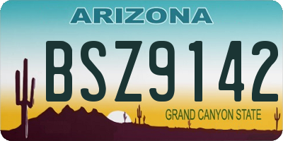 AZ license plate BSZ9142