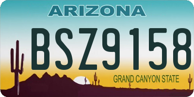AZ license plate BSZ9158