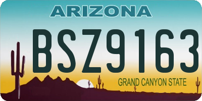 AZ license plate BSZ9163