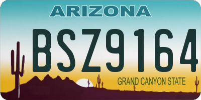 AZ license plate BSZ9164