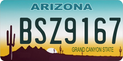 AZ license plate BSZ9167
