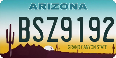 AZ license plate BSZ9192