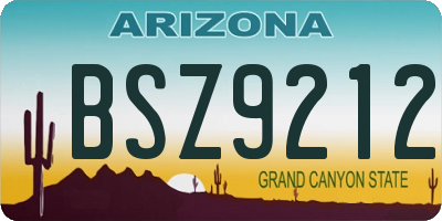 AZ license plate BSZ9212