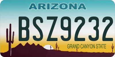 AZ license plate BSZ9232
