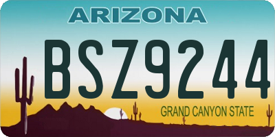 AZ license plate BSZ9244