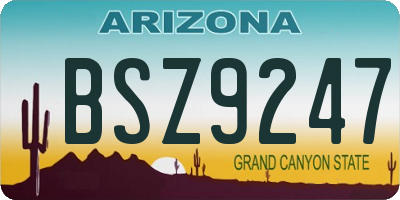 AZ license plate BSZ9247