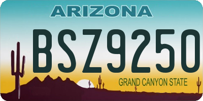 AZ license plate BSZ9250