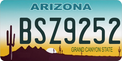 AZ license plate BSZ9252