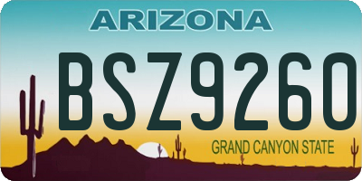 AZ license plate BSZ9260