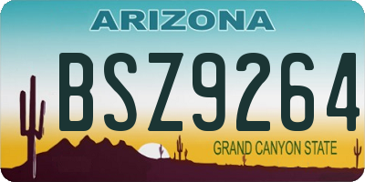 AZ license plate BSZ9264