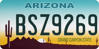 AZ license plate BSZ9269