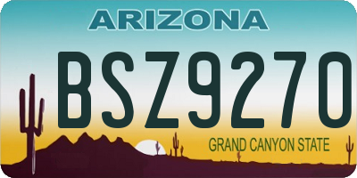 AZ license plate BSZ9270