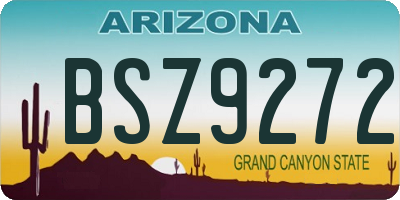 AZ license plate BSZ9272