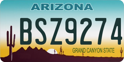 AZ license plate BSZ9274