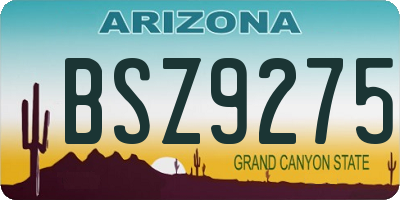 AZ license plate BSZ9275