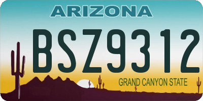 AZ license plate BSZ9312