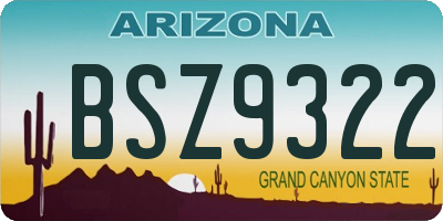 AZ license plate BSZ9322