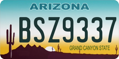 AZ license plate BSZ9337