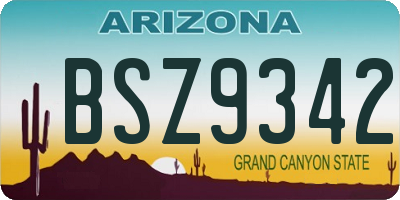 AZ license plate BSZ9342