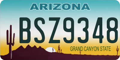 AZ license plate BSZ9348