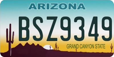 AZ license plate BSZ9349