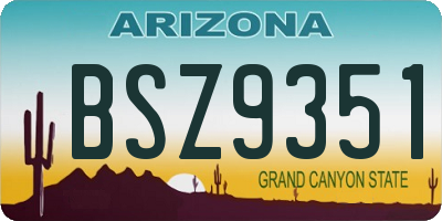 AZ license plate BSZ9351