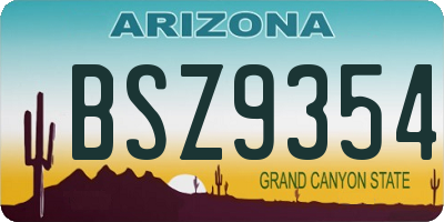 AZ license plate BSZ9354