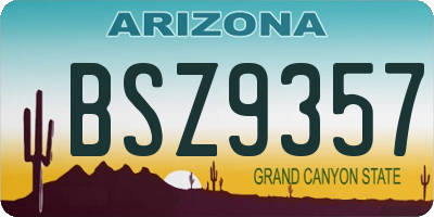 AZ license plate BSZ9357