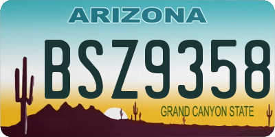 AZ license plate BSZ9358