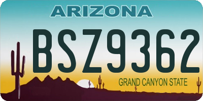 AZ license plate BSZ9362