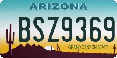 AZ license plate BSZ9369