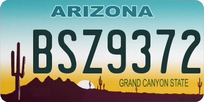 AZ license plate BSZ9372