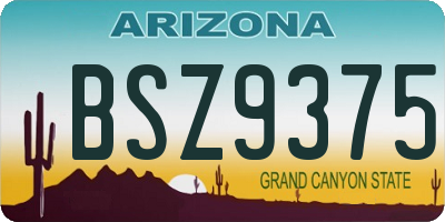 AZ license plate BSZ9375