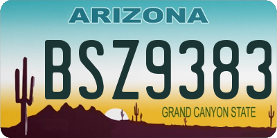 AZ license plate BSZ9383