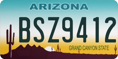 AZ license plate BSZ9412