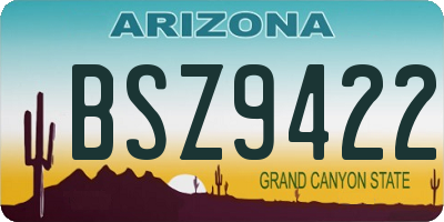 AZ license plate BSZ9422