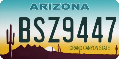 AZ license plate BSZ9447