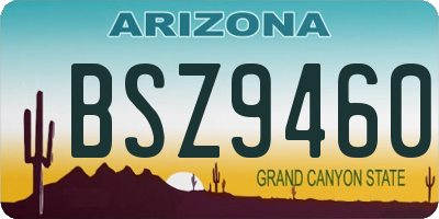 AZ license plate BSZ9460