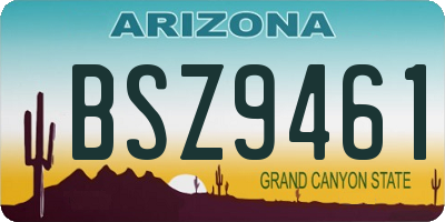 AZ license plate BSZ9461