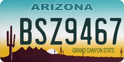 AZ license plate BSZ9467