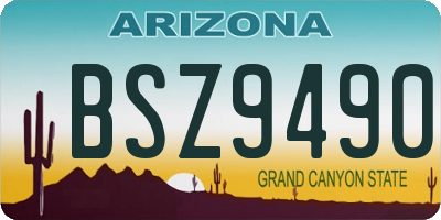 AZ license plate BSZ9490