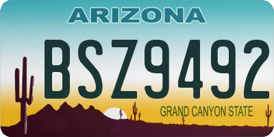 AZ license plate BSZ9492