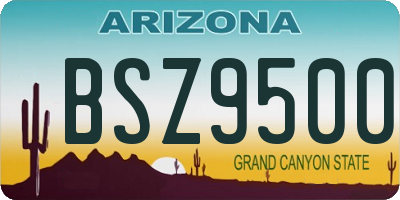 AZ license plate BSZ9500