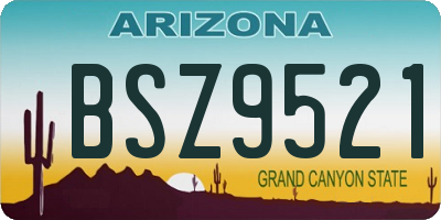 AZ license plate BSZ9521