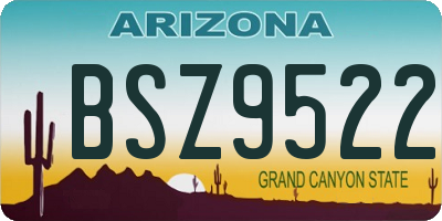 AZ license plate BSZ9522