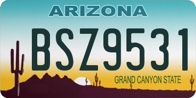 AZ license plate BSZ9531