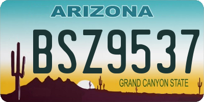 AZ license plate BSZ9537