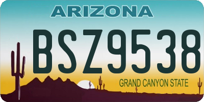 AZ license plate BSZ9538