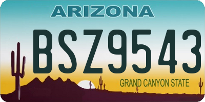 AZ license plate BSZ9543